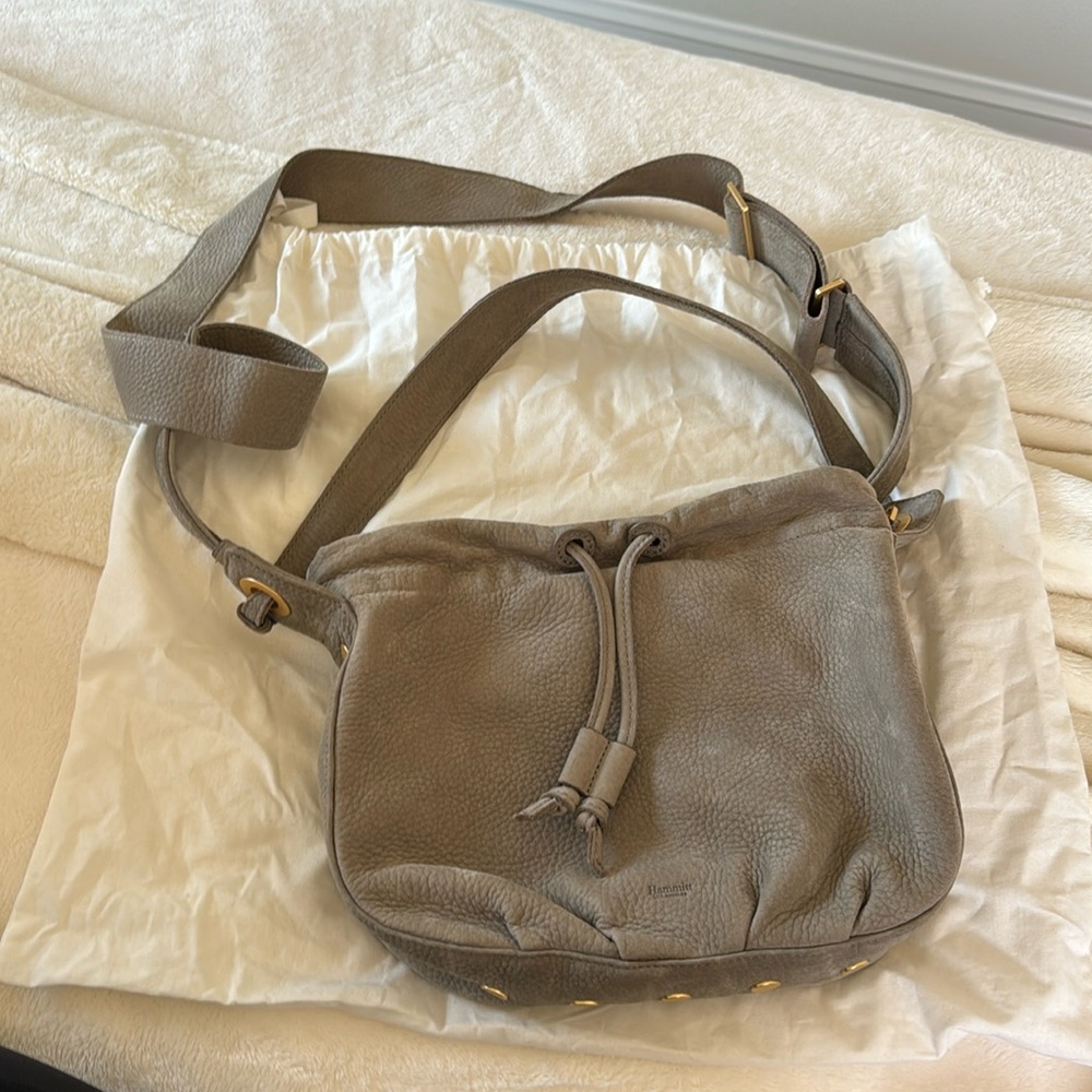 Gray Leather Hammit Small/Medium Crossbody and Shoulder Bag
